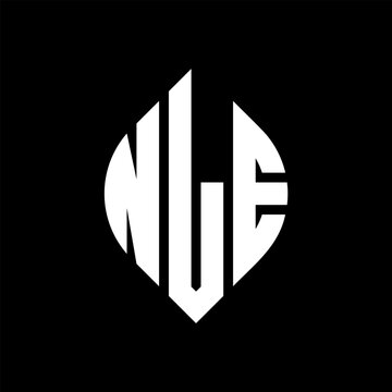 NLE circle letter logo design with circle and ellipse shape. NLE ellipse letters with typographic style. The three initials form a circle logo. NLE circle emblem abstract monogram letter mark vector.