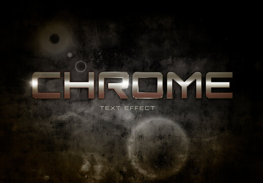 Chrome Text Effect with AI Background