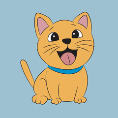 kitten happy and funny character vector artwork