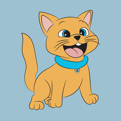 Obraz premium kitten happy and funny character vector artwork