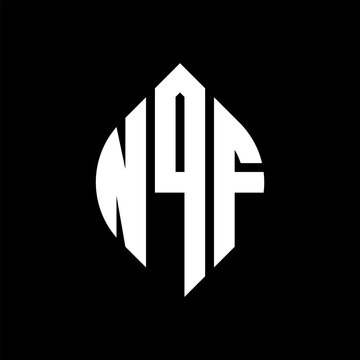 NQF circle letter logo design with circle and ellipse shape. NQF ellipse letters with typographic style. The three initials form a circle logo. NQF circle emblem abstract monogram letter mark vector.