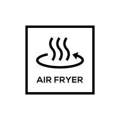 Simple Air Fryer Technology Badge Logo Design. Symbol Line vector