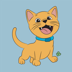 kitten happy and funny character vector artwork