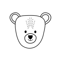 Obraz na płótnie Canvas Doodle Face Bear