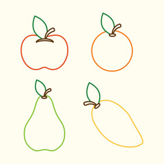 icon of fresh fruit — hand-drawn vector elements