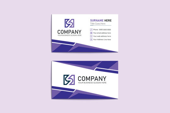 Official business card layout with abstract geometric shape