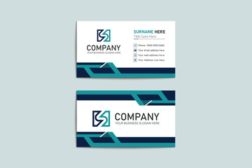 Official business card layout with abstract geometric shape