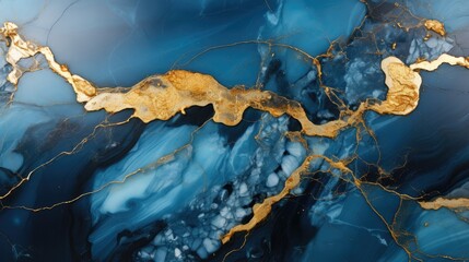 Abstract marble elegant wallpaper background with gold and blue luxury marble texture