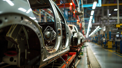 Fototapeta premium Car factory. The process of creating cars. 