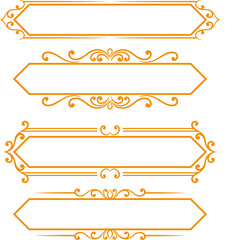 Vector set decorative ornament frame