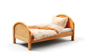 Wooden children bed. Kids modern bed.