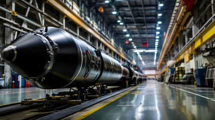 Fototapeta premium Army factory for creating missiles. 