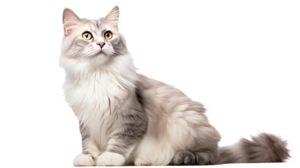 American Curl cat isolated on a transparent background