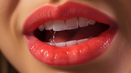 Obraz premium A person biting into a juicy watermelon slice