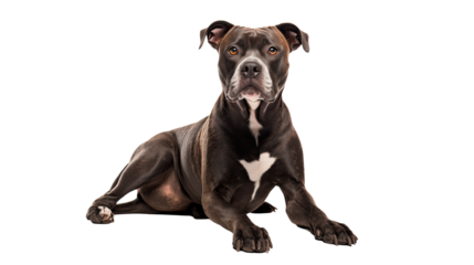 American Staffordshire dog isolated on a transparent background
