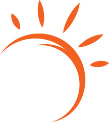 Spiral vector sun with rays. Isolated illustration. Simple design element, logo, icon.