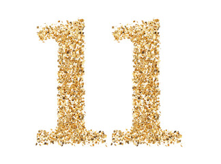 Number 11 glitter gold render