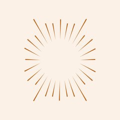 Trendy hand drawn retro sunburst/bursting rays design elements
