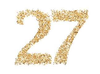 Number 27 glitter gold render