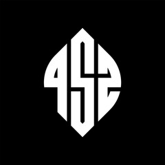 Obraz premium QSZ circle letter logo design with circle and ellipse shape. QSZ ellipse letters with typographic style. The three initials form a circle logo. QSZ circle emblem abstract monogram letter mark vector.