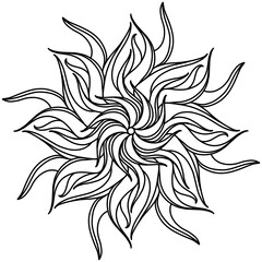 Obraz premium Black line drawings, Circle stripes for coloring.