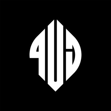 QUJ letter logo design with polygon shape. QUJ polygon and cube shape logo design. QUJ hexagon vector logo template white and black colors. QUJ monogram, business and real estate logo.