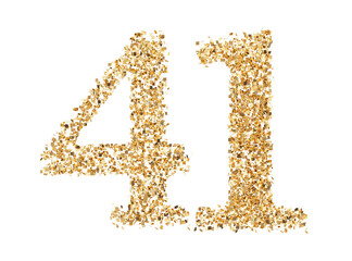 Number 41 glitter gold render