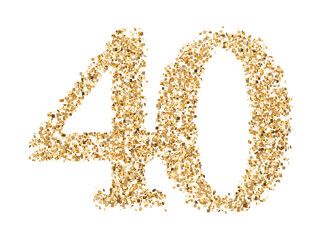 Number 40 glitter gold render