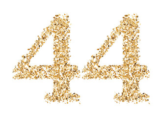 Number 44 glitter gold render