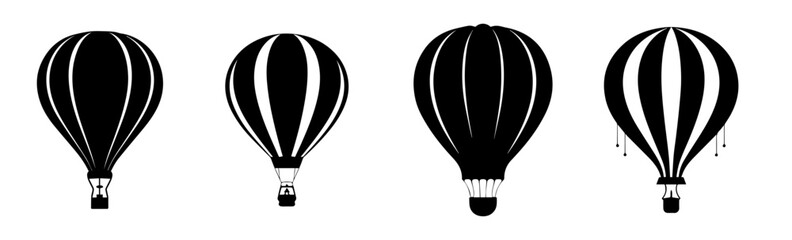 Black and white sketch of air balloon  - obrazy, fototapety, plakaty