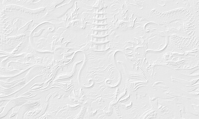 embossed image of dragons
