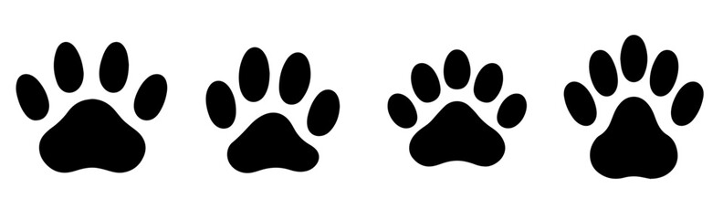 Black and white sketch of animal footprint  - obrazy, fototapety, plakaty