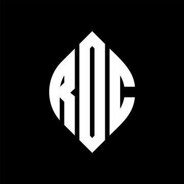 RDC circle letter logo design with circle and ellipse shape. RDC ellipse letters with typographic style. The three initials form a circle logo. RDC circle emblem abstract monogram letter mark vector.