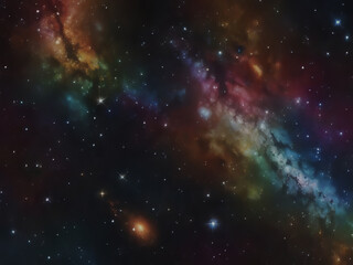 Naklejka premium Colorful space galaxy cloud nebula. Stary night cosmos.