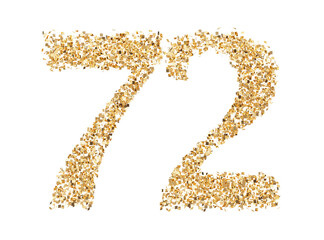 Number 72 glitter gold render