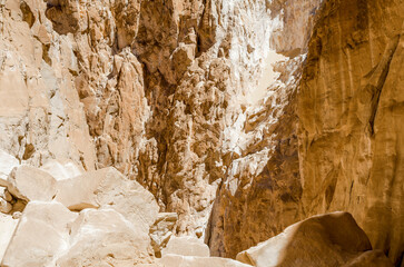 high rocky mountains in the desert in Egypt Dahab South Sinai