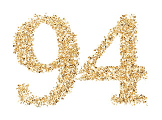 Number 94 glitter gold render
