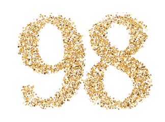 Number 98 glitter gold render