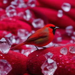 Cardinal on a Red tree
