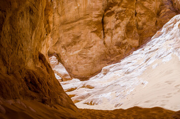 high rocky mountains in the desert in Egypt Dahab South Sinai