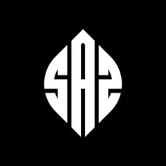 Obraz premium SAZ letter logo design with polygon shape. SAZ polygon and cube shape logo design. SAZ hexagon vector logo template white and black colors. SAZ monogram, business and real estate logo.
