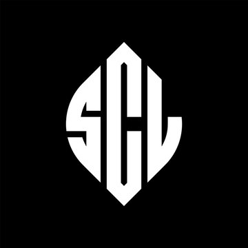 SCL circle letter logo design with circle and ellipse shape. SCL ellipse letters with typographic style. The three initials form a circle logo. SCL circle emblem abstract monogram letter mark vector.