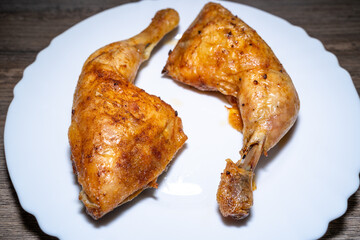 Fried chicken meat on a plate 
