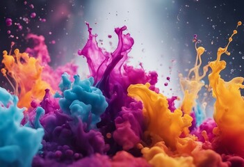 Fototapeta na wymiar Splash paint multicolored liquid explosion