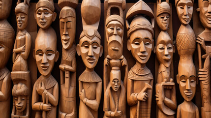 Wood Carvings Maputo Mozambique - obrazy, fototapety, plakaty