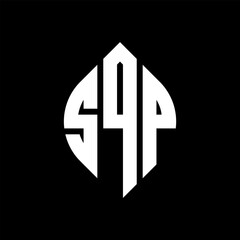 SQP circle letter logo design with circle and ellipse shape. SQP ellipse letters with typographic style. The three initials form a circle logo. SQP circle emblem abstract monogram letter mark vector.