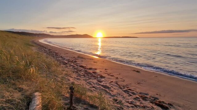 Beautiful sunset at Portnoo Narin beach in County Donegal - Ireland