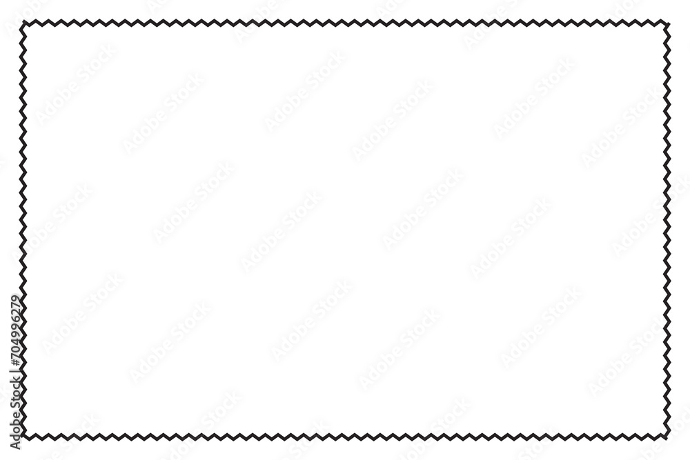Aufkleber simple of frame. design vector rectangle with zigzag lines black on white background. design print f