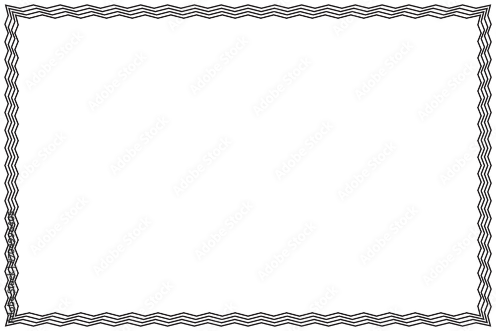 Poster simple of frame. design vector rectangle with zigzag lines black on white background. design print f