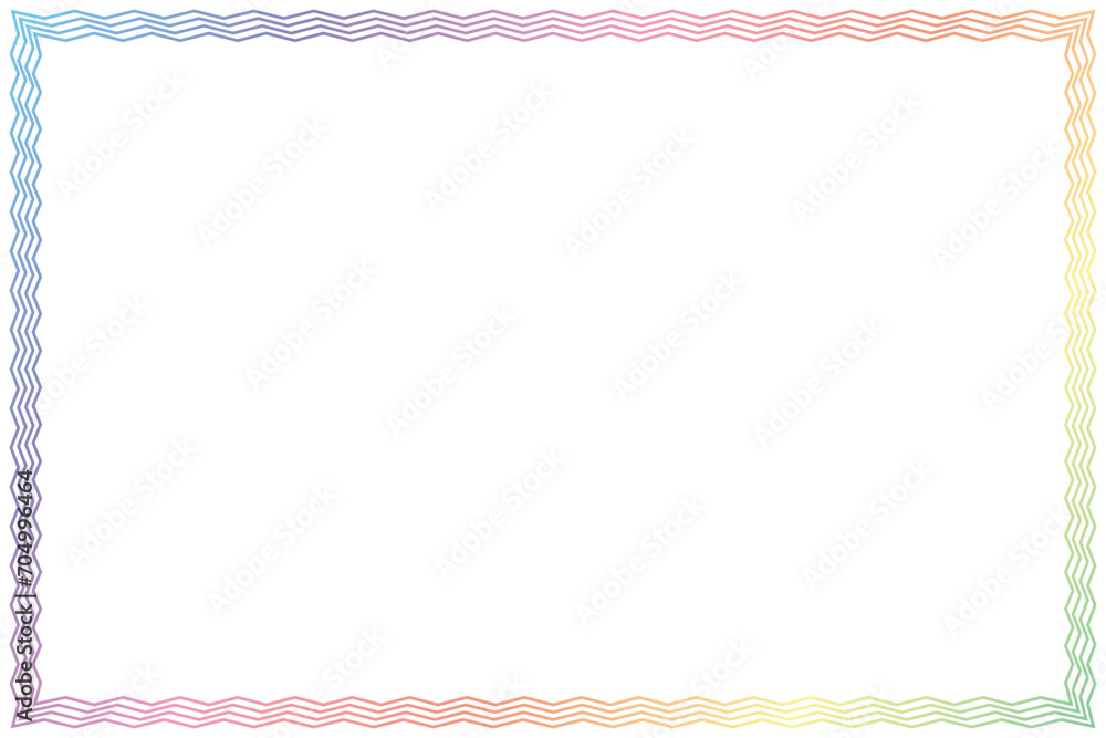 Aufkleber simple of frame. design vector rectangle with zigzag lines spectrum on white background. design prin